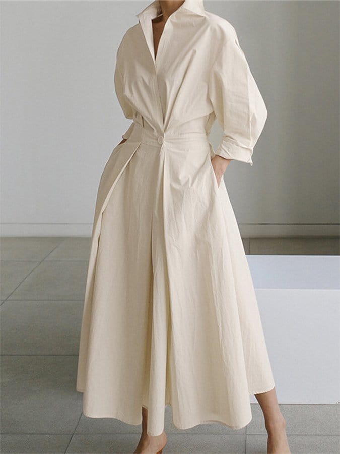 Buttoned Long Sleeve Maxi Robe