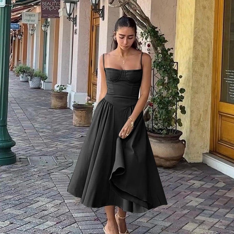 Sleeveless Corset Fit Midi Dress