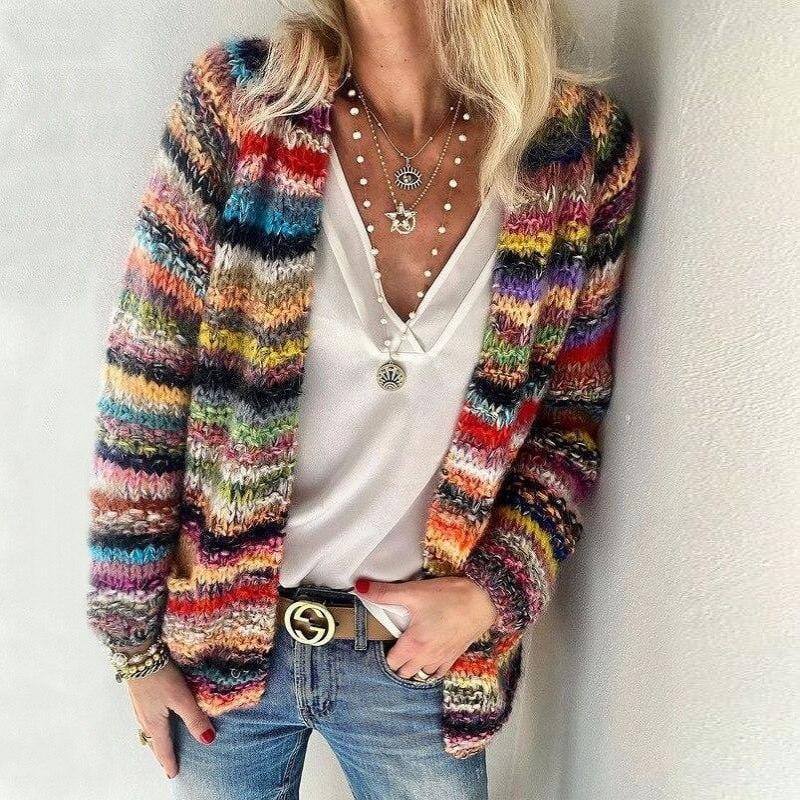 Noa - Warm multicolored cardigan