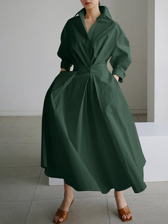 Buttoned Long Sleeve Maxi Robe