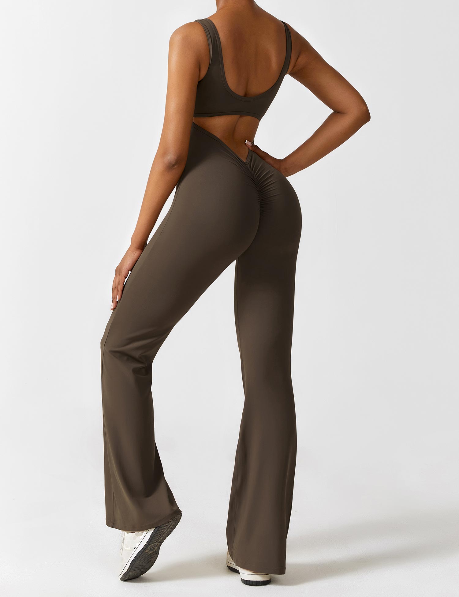 V-Back Flared Jumpsuit