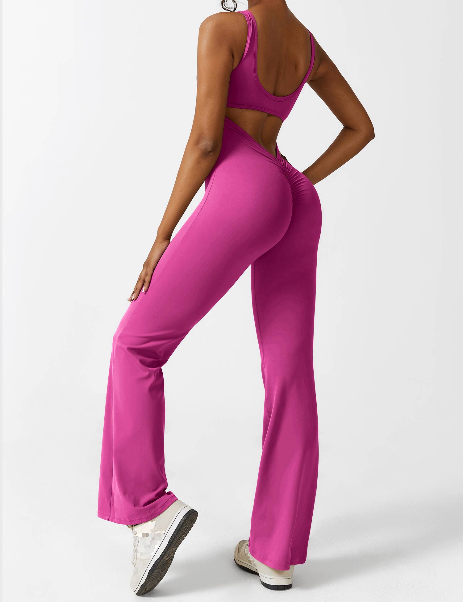 V-Back Flared Jumpsuit